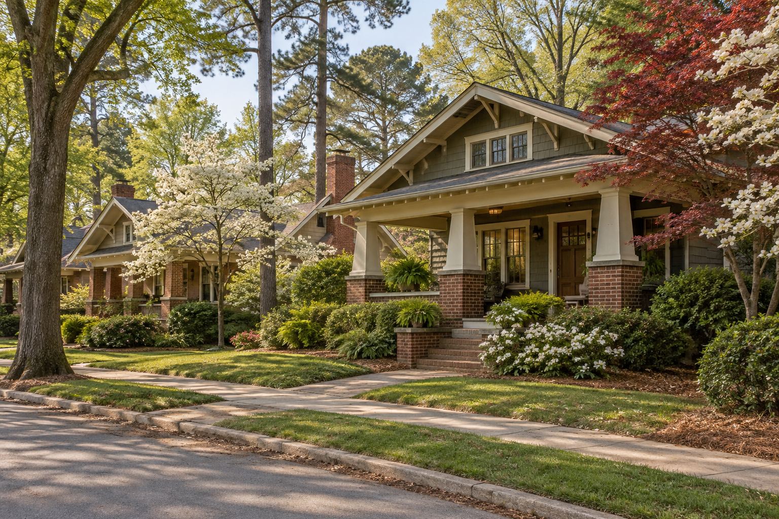 A craftsman home with a front porch in metro Atlanta